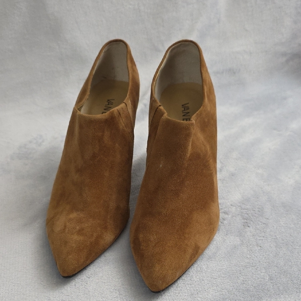 *Van Eli Suede Pointed-Toe Ankle Heels in Cognac Brown - Picture 2 of 6